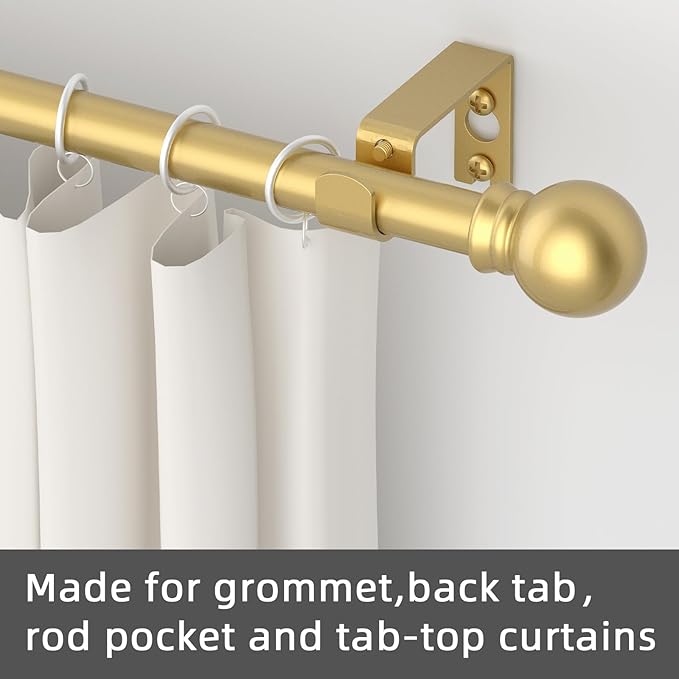 GXOACKJ Curtain Rods for windows 66-120 inch, 5/8 inch Decorative Gold Splicing - Image 3