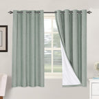 H.VERSAILTEX Linen Blackout Curtains 63 Inches Long 100% Blackout Thermal by HVERSAILTEX
