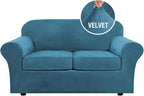 H.VERSAILTEX Real Velvet Plush 3 Piece Stretch Sofa Covers Couch Covers by HVERSAILTEX