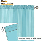 Aiyufeng Aqua Sheer Curtains 72 Inch Length 2 Panels Set, Light Filtering Airy - Image 3