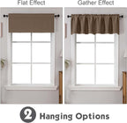 Chyhomenyc Brown Valances for Window, Room Darkening Short Curtains for Kitchen - Image 2