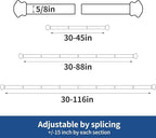 Curtain Rods 2 Pack 5/8 inch Brown Curtain Rods - Image 3