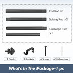 Curtain Rods for Windows 2 Pack 36-78 inch 5/8 inch Matte Black Curtain Rod - Image 6