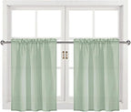 DWCN Bean Green Sheer Curtains for Kitchen Windows - Image 9