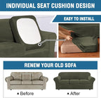 H.VERSAILTEX Modern Velvet Plush 4 Piece High Stretch Sofa Slipcover Furniture - Image 6