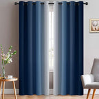 Yakamok Blue Ombre Curtains Room Darkening Grommet Curtains by Yakamok