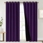 NICETOWN Royal Purple Full Shade Curtain Panels, 62 x 84 inch, Pair of Energy by NICETOWN