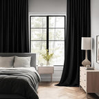 MIULEE Black Back Tab Blackout Curtains 54 Inch Length 2 Panels Set - Image 2