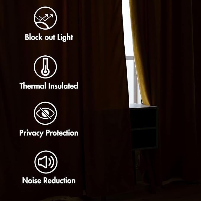 MIULEE Velvet Curtains 63 inch Length 2 Panels - Image 5