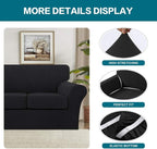 Turquoize 3 Piece Sofa Covers For 2 Cushion Couch Sofa Slipcover Soft Couch - Image 4