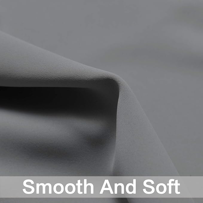 Yakamok Grey Blackout Curtains for Bedroom, Light Blocking Thermal Insulated - Image 4