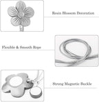 Lewondr Vintage Magnetic Curtain Tieback, 1 Pair Resin Flower Curtain Drapery - Image 3