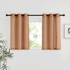 NICETOWN Burnt Orange Linen Kitchen Window Curtains Over Sink, Grommet Thick by NICETOWN
