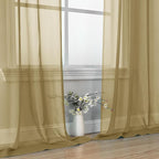 OVZME Gold Sheer Curtains 63 Inches Long 2 Panels - Image 6