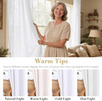 H.VERSAILTEX Natural Effect Extra Long Semi Sheer Curtains Made of Linen Mixed - Image 3