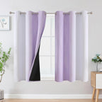 Estelar Textiler Lilac and Greyish White Ombre Blackout Curtains 54 Inch Length - Image 2