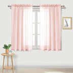 DWCN Blush Pink Sheer Curtains Semi Transparent Voile Rod Pocket Curtains by DWCN