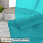 Turquoise Small Sheer Curtains 2 Panels Set, Kitchen Curtains 36 Inch Length - Image 5