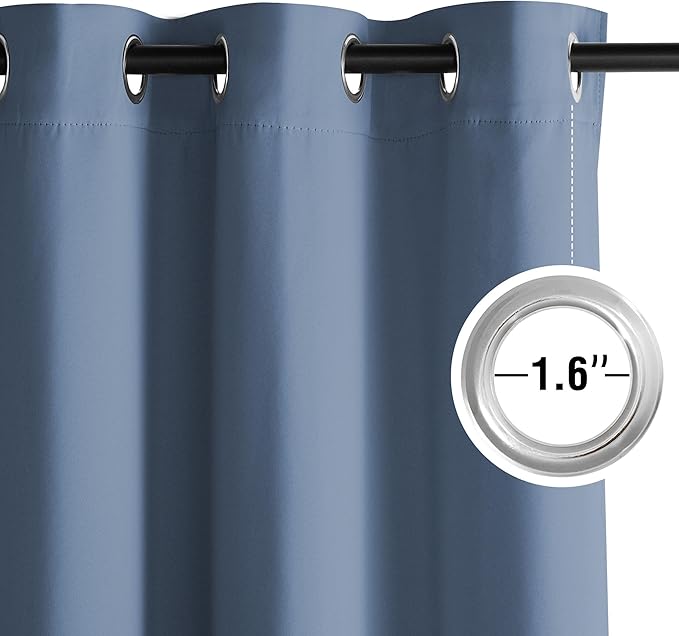 NICETOWN Room Darkening Draperies Curtains Panels, 2 Panels Stone Blue W52 x - Image 4