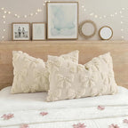 decorUhome Beige Bow Pillow Covers Set of 2 Coquette Aesthetic Cute Preppy - Image 5