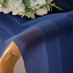 Lecloud Royal Blue Sheer Curtains 54 Inch Length 2 Panels, Voile Light - Image 3