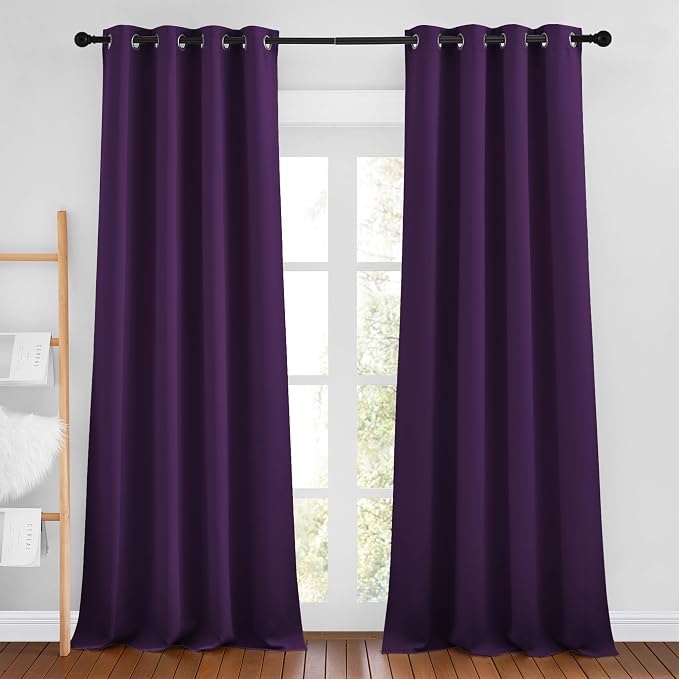 NICETOWN Royal Purple Room Darkening Draperies and Curtains by NICETOWN