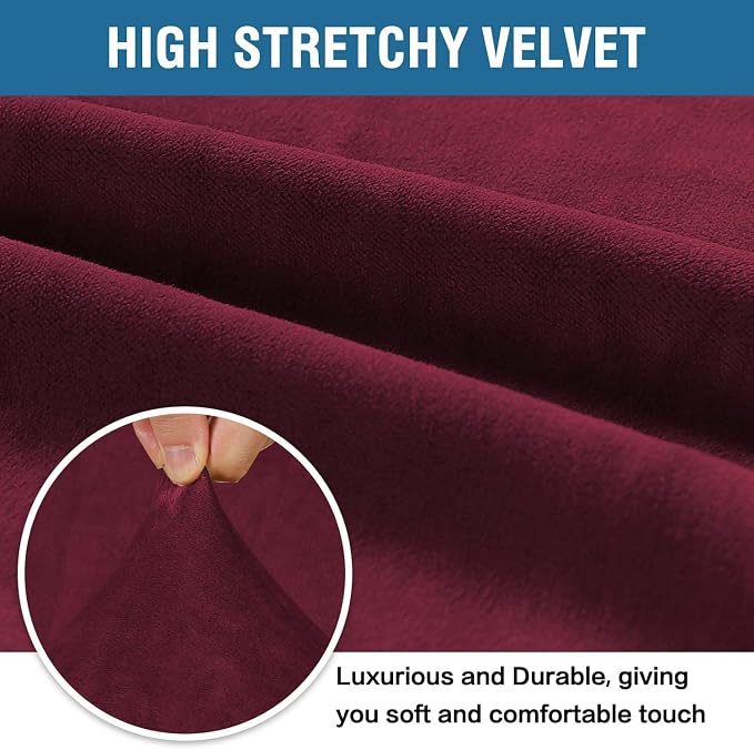 H.VERSAILTEX Stretch Velvet Armchair Cover Couch Covers 1 Cushion Chair - Image 3