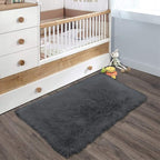 Latepis Dark Grey Small Bedroom Rugs 2x3 Washable Rugs Soft Shaggy Fuzzy Faux - Image 7