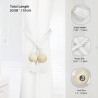 6 Pack Magnetic Curtain Tiebacks Cotton Hand Woven Tie Back Decorative Rope - Image 3