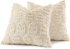 decorUhome Easter Beige Egg Pillow Covers 18x18 Inch Set of 2, Soft Plush Faux - Image 7