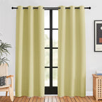 NICETOWN Blackout Window Curtains 80 inch Long, 2 Panels, 34 inch, Paler Yellow by NICETOWN