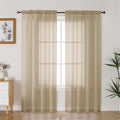 Gwine Taupe Sheer Curtains 72 Inches Long 2 Panels Set by Gwine