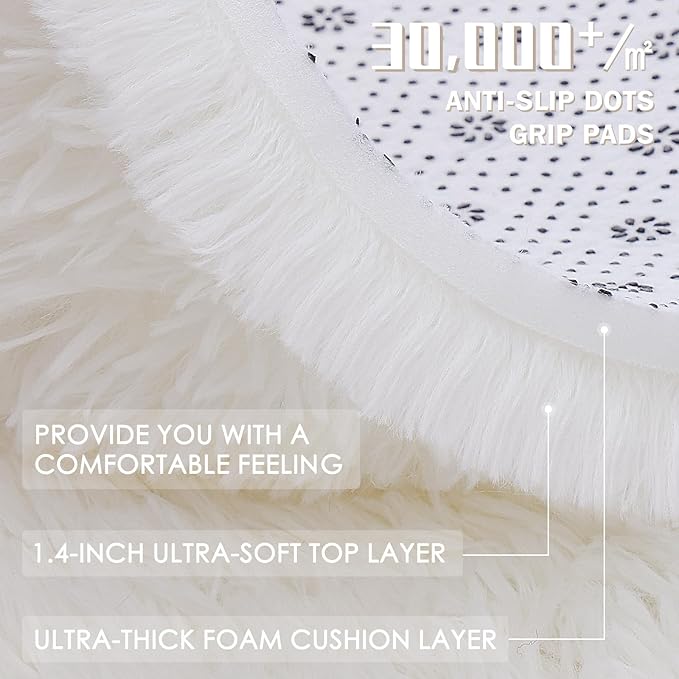 OLANLY 4x8 Area Rugs for Living Room Bedroom, Machine Washable Soft Fluffy - Image 8