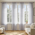 MIULEE Greyish Lilac Sheer Curtains 63 Inches Long, 4 Panels Set, Rod Pocket by MIULEE