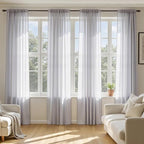 MIULEE Greyish Lilac Sheer Curtains 63 Inches Long, 4 Panels Set, Rod Pocket by MIULEE