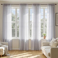 MIULEE Greyish Lilac Sheer Curtains 72 Inches Long, 4 Panels Set, Rod Pocket by MIULEE