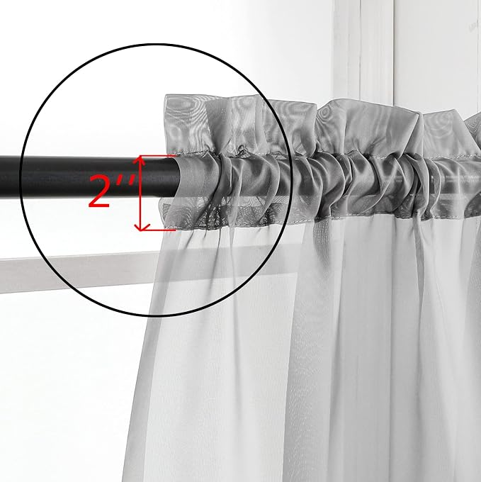 Aiyufneg Small Sheer Tier Curtains Half Kitchen Curtain Sheers, Light Filtering - Image 2