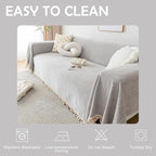 HANDONTIME Grey Sofa Cover for Couch Boho Couch Cover for 3 Seat Couches Dog - Image 6