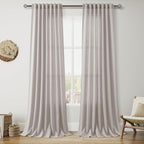 Nanspring Stone Grey Linen Curtains 102 Inches Long by Nanspring
