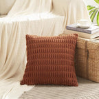 Fancy Homi 4 Packs Rust Decorative Throw Pillow Covers 22x22 Inch - Image 2
