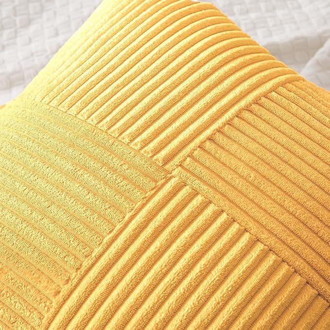 MIULEE Yellow Decorative Throw Pillow Covers 18x18 Inch - Image 2