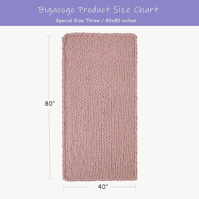 Bigacogo Chunky Knit Throw Blanket - Image 2