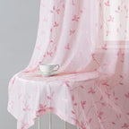 HOMEIDEAS Pink Sheer Curtains 52 X 96 Inches Length 2 Panels Embroidered Vine - Image 7