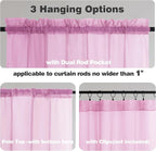 Chyhomenyc Pink Sheer Valances for Windows - Image 5