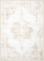 Area Rug 5x7 Vintage Rug: Washable Living Room Rugs Retro Medallion Distressed - Image 9