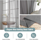 Grey Window Sheer Curtains 54 inch Length, Soft Airy Light Filtering Sheer - Image 4