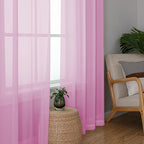 Simplebrand Pink Sheer Curtains 96 Inches Long, Light Filtering Rod Pocket - Image 5