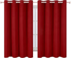 LEMOMO Red Blackout Curtains/52 x 45 Inch Length Kids Curtains/Set of 2 Panels - Image 2