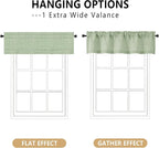 OVZME Valance for Windows, Light Filtering Faux Linen Textured Small Kitchen - Image 3