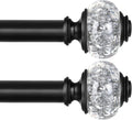 2 Pack Black Curtain Rods for Windows 48 to 84 Inch, USFOOK 7/8 Inch by USFOOK